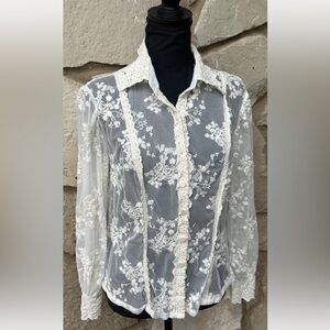 Vintage Lace Blouse Ivory M